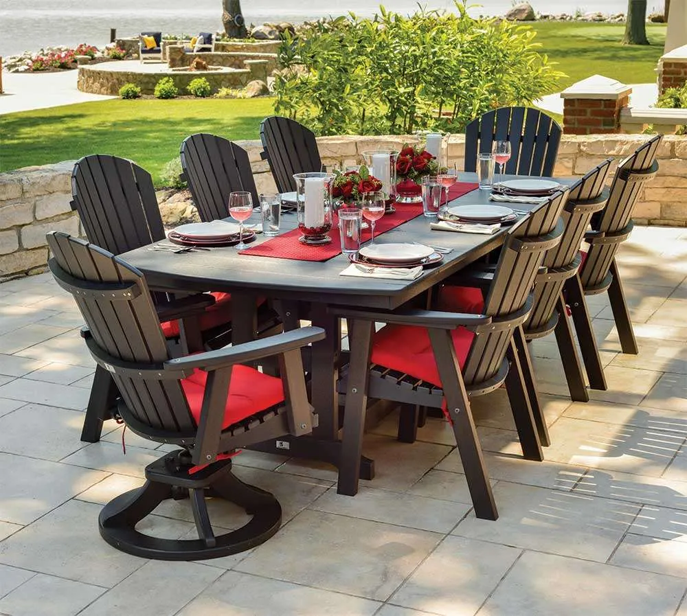 44-x-96-Garden-Classic-Retangular-Table-and-Comfo-Back-Dining-Chair-and-Swivel-Rocker-Dining-Chair---Black