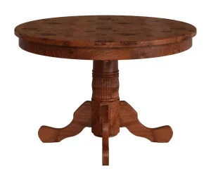 Traditional Reeded Single Pedestal Dining Table