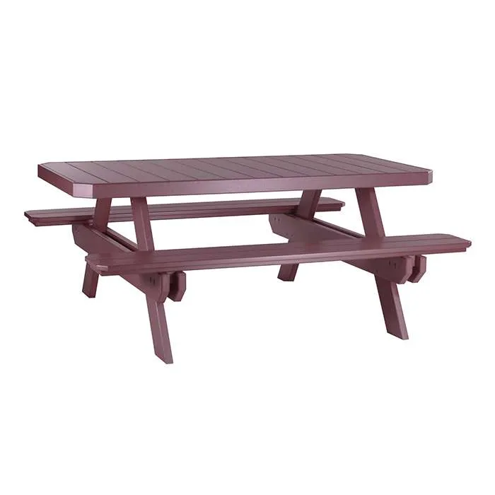 6' Rectangular Cherrywood Picnic Table