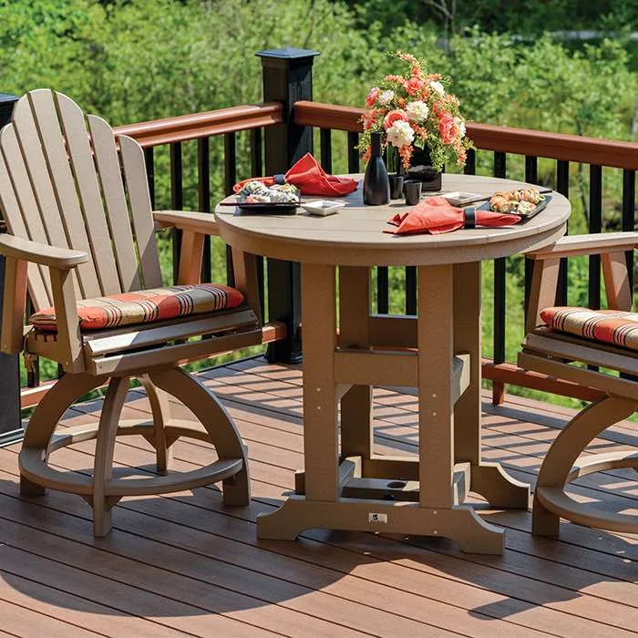 Round Table and Cozi Back Swivel Counter Chairs