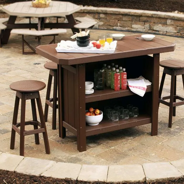 Poly Serving Bar - Chestnut Brown