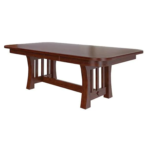 Curved Mission Dining Table Double