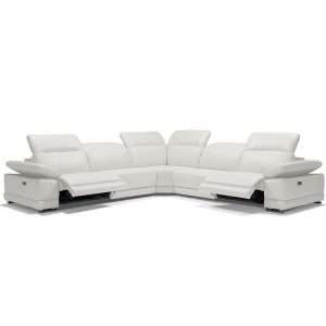 Escape Italian Leather Sectional- White