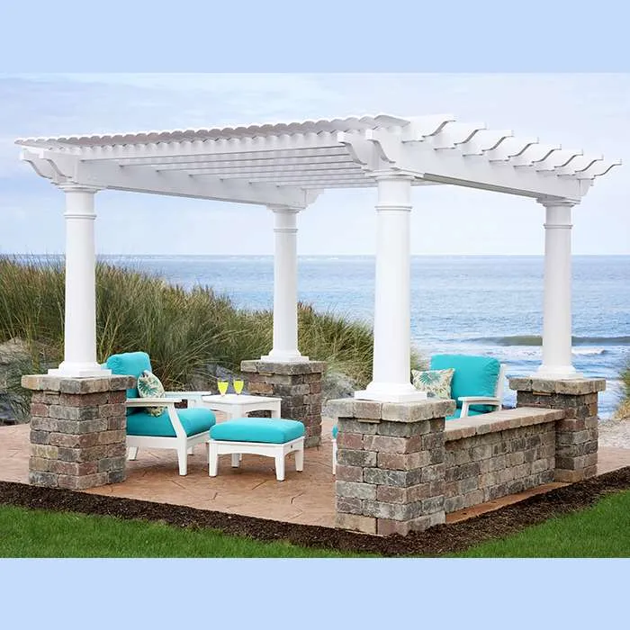 12 x 12 Vinyl Pergola with Shade and Posts
