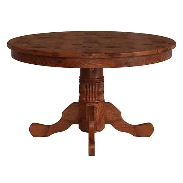 Traditional Dining Table with Single Reeded Pedestals