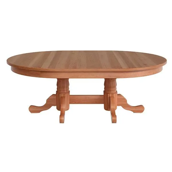 Traditional Reeded Double Pedestal Table