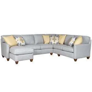 3830F-Chaise Sectional-Raven Stainless